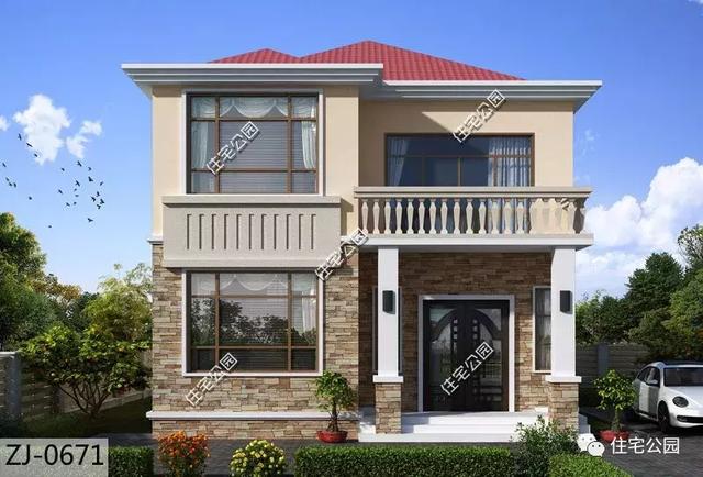 8米開間自建二層小住宅設計圖，麻雀雖小，五臟俱全