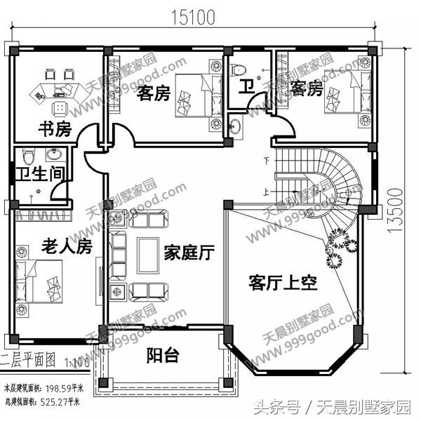 15*13米三層自建別墅方案圖，看起來高端、上檔次