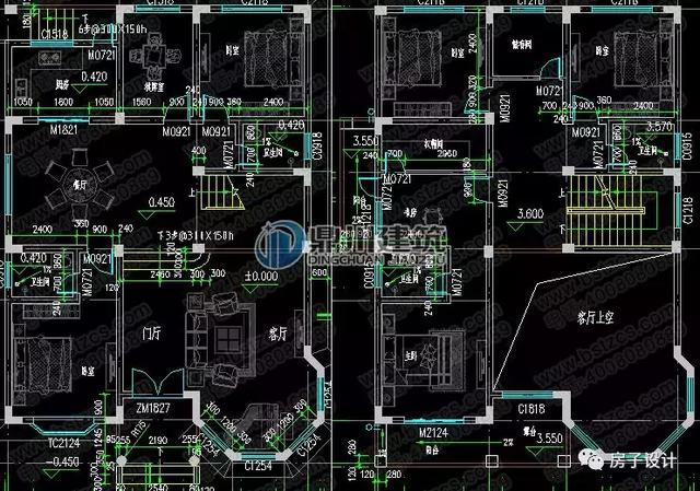 6款挑空客廳農村別墅戶型圖，都帶大氣落地窗