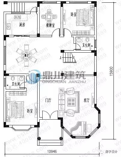 6款挑空客廳農村別墅戶型圖，都帶大氣落地窗