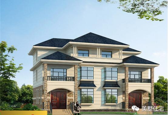 兄弟倆就該這樣自建房，2款三層雙拼樓房設計圖