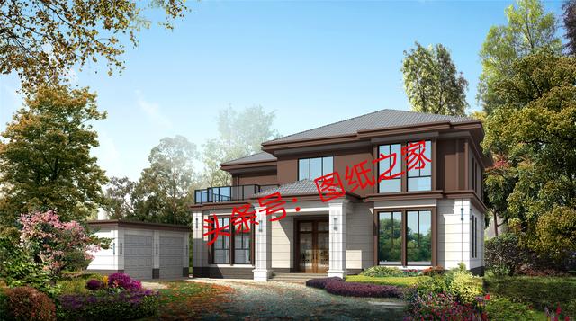 好看不貴的二層新中式別墅，帶玄關、車庫，20萬建好！