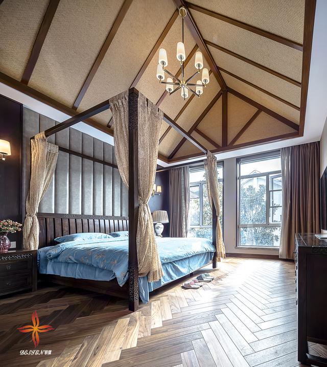 中式與現(xiàn)代結構三層復式別墅裝修案例實拍，漂亮