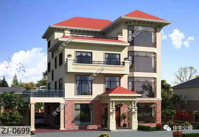 帶電梯的農(nóng)村4層別墅設(shè)計(jì)方案圖，高品質(zhì)豪華就選這套