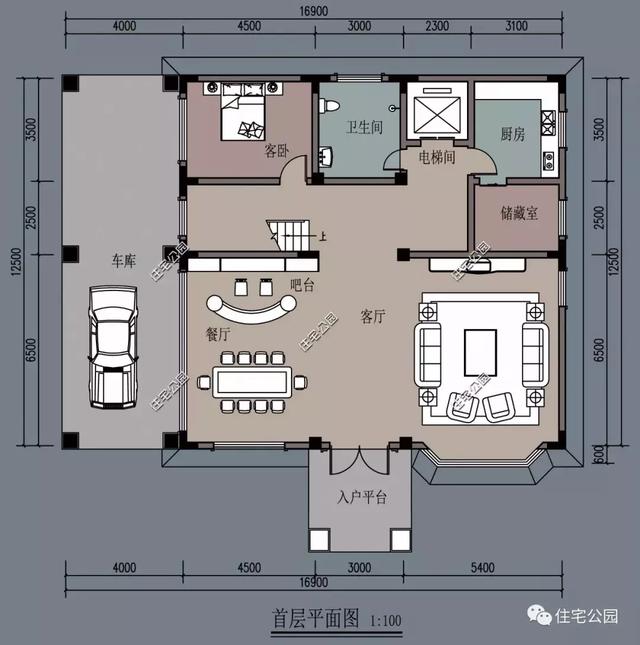 帶電梯的農(nóng)村4層別墅設(shè)計(jì)方案圖，高品質(zhì)豪華就選這套