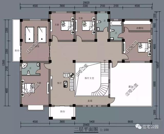 20X16米農村二層別墅設計戶型圖，高端大氣，功能齊全
