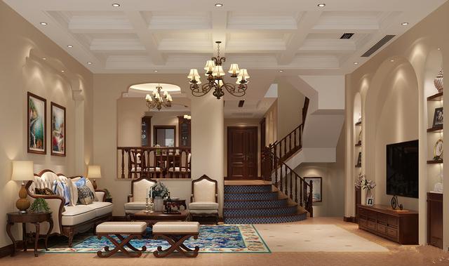 聯(lián)排別墅美式裝修風(fēng)格案例實拍，看完都豎大拇指