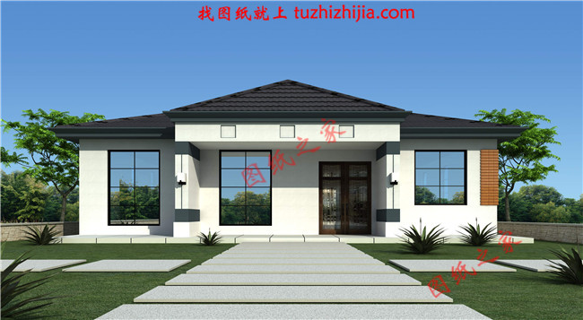 經濟美觀一層農村別墅設計圖，造價15萬左右，占地150平米