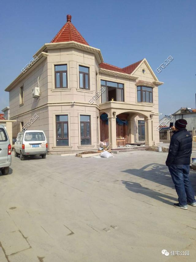 12X14米新農(nóng)村二層小別墅設(shè)計(jì)圖，附建好實(shí)拍照片