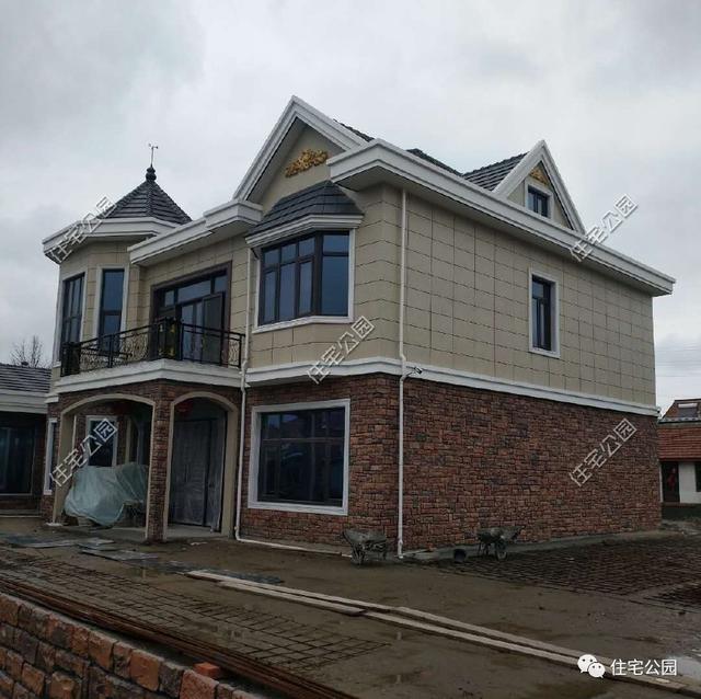 12X14米新農(nóng)村二層小別墅設(shè)計(jì)圖，附建好實(shí)拍照片