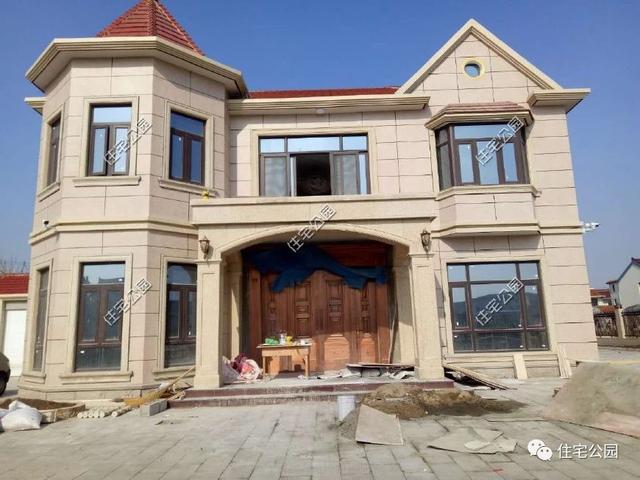 12X14米新農(nóng)村二層小別墅設(shè)計(jì)圖，附建好實(shí)拍照片