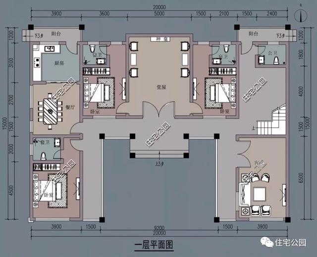 10套帶堂房的自建房戶型圖，喜歡堂房的快來看看
