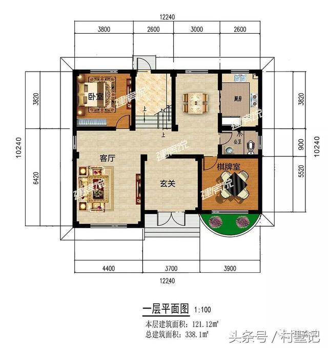 12x10米三層樓房設計圖，農村自建房就該有個別墅的樣子