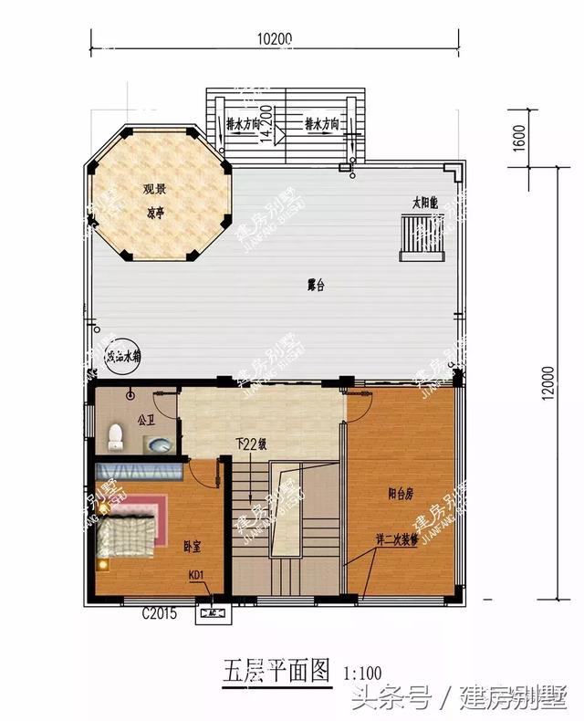 農村五層自建別墅設計方案圖，建好你就成了村里土豪
