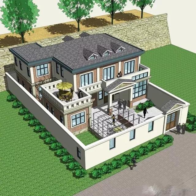 15*15米帶院子中式二樓別墅設計圖，品質生活就靠它了