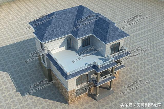 40萬帶大露臺的三層別墅設計圖，漂亮、高端