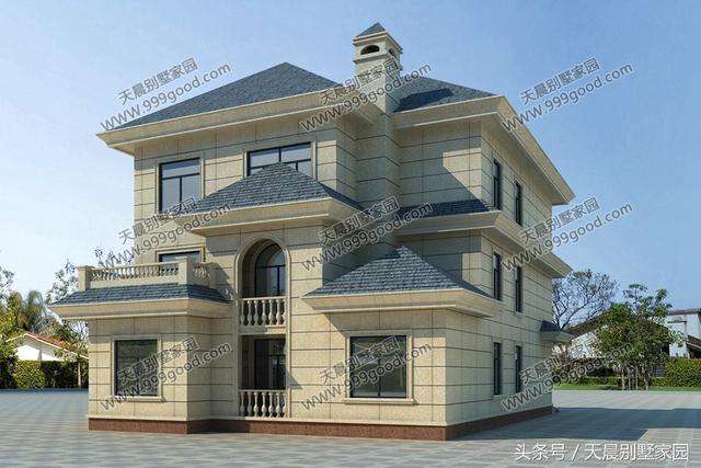 40萬帶大露臺的三層別墅設計圖，漂亮、高端