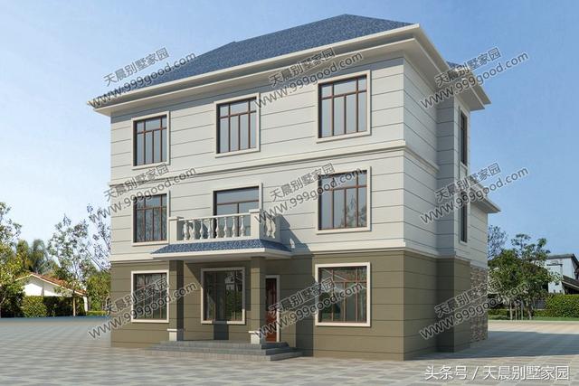 40萬帶大露臺的三層別墅設計圖，漂亮、高端