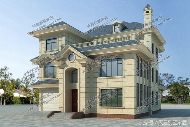 40萬帶大露臺的三層別墅設計圖，漂亮、高端