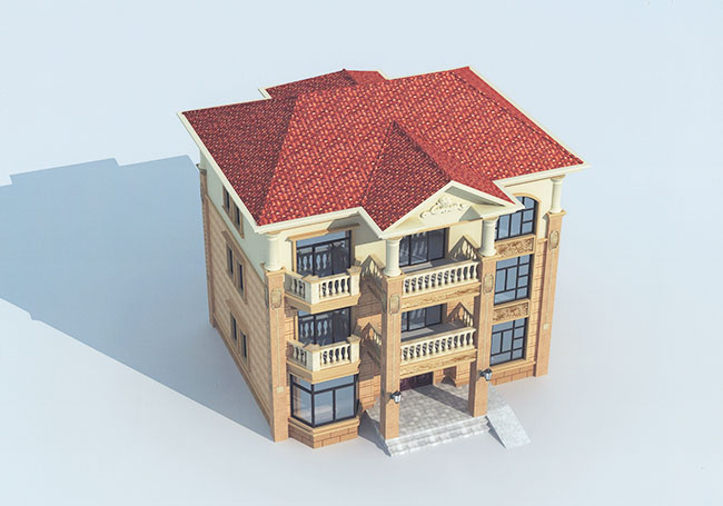 新農村三層房屋住宅設計圖紙大全(含效果圖)