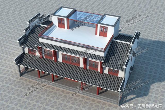 20X11米中式徽派2層別墅設計圖，喜歡徽派建筑的過來看看