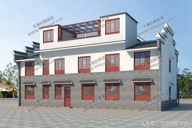 20X11米中式徽派2層別墅設計圖，喜歡徽派建筑的過來看看