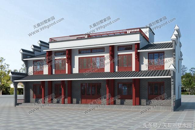 20X11米中式徽派2層別墅設計圖，喜歡徽派建筑的過來看看