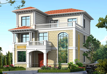 歐式大氣三層小別墅設(shè)計(jì)圖紙,外觀、造型大方,色彩明快