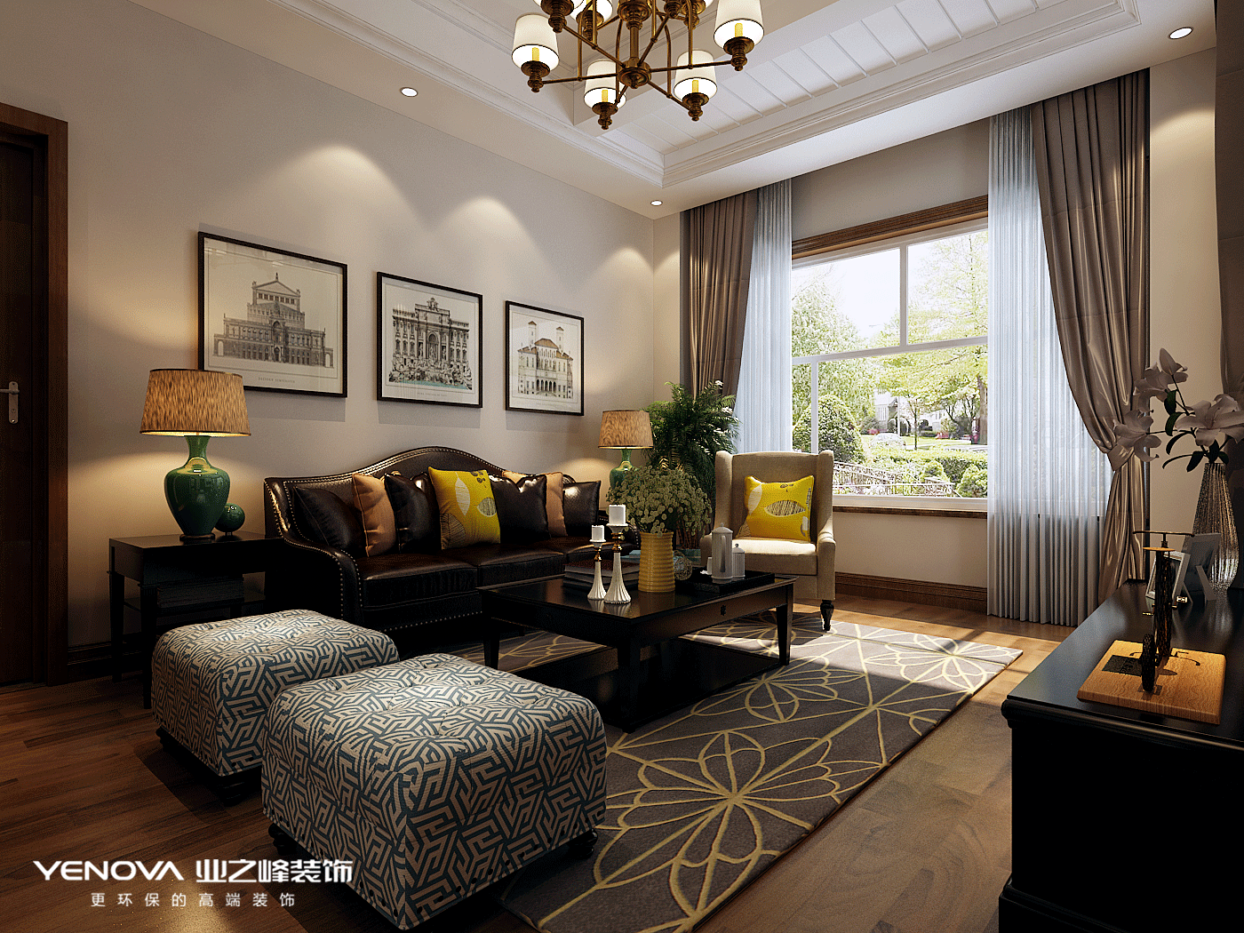 碧桂園別墅設計美式風格裝修效果圖，高端、大氣