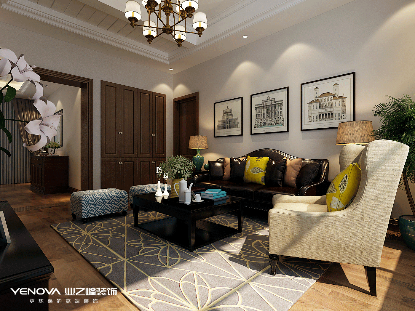 碧桂園別墅設計美式風格裝修效果圖，高端、大氣