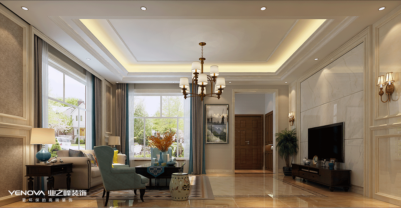 碧桂園別墅設計美式風格裝修效果圖，高端、大氣