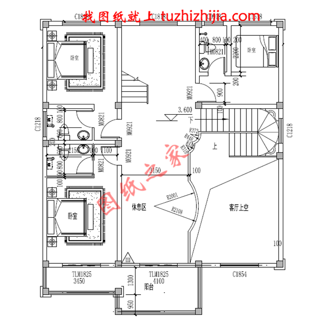 歐式大氣三層小別墅設計圖紙，外觀、造型大方，色彩明快