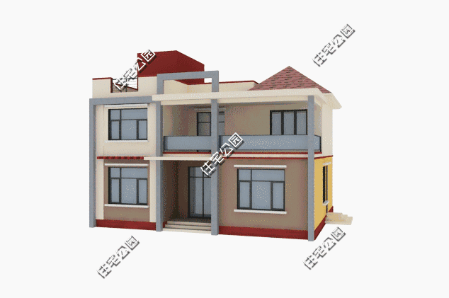 12X10米農村2層現代小樓圖，比洋別墅漂亮多了