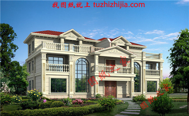農村建房兄弟雙拼三層，經典的歐式風格，大氣的外觀