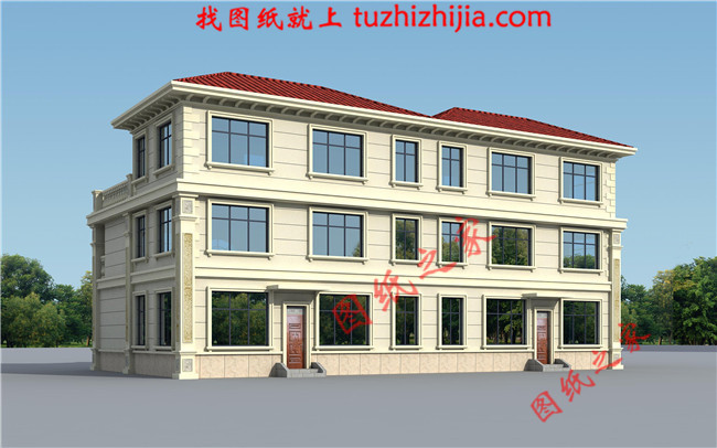 農村建房兄弟雙拼三層，經典的歐式風格，大氣的外觀