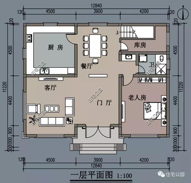 農村14X14米樓房設計圖，3種方案供您選擇
