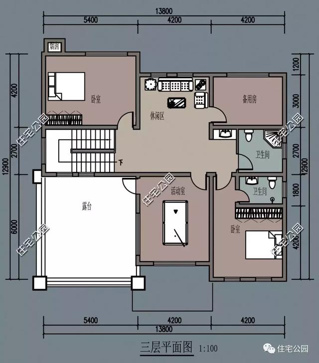 農村14X14米樓房設計圖，3種方案供您選擇