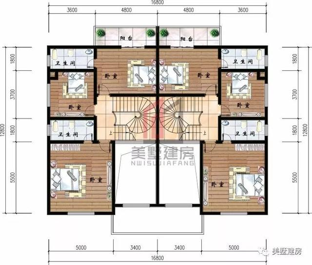 3套農(nóng)村雙拼樓房設(shè)計(jì)圖，哥倆好住雙拼