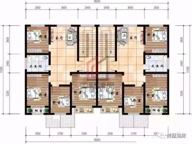 3套農(nóng)村雙拼樓房設(shè)計(jì)圖，哥倆好住雙拼