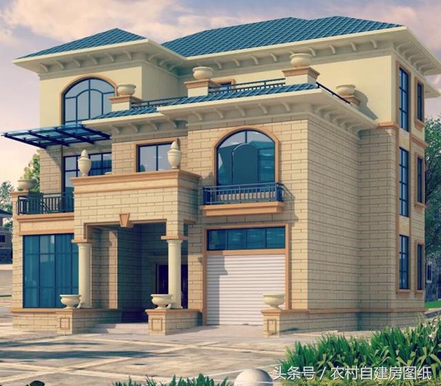 13X12米歐式豪華農(nóng)村樓房方案圖，很受歡迎