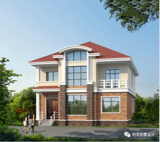 11x13m帶閣樓的兩層農村自建房設計圖，精美