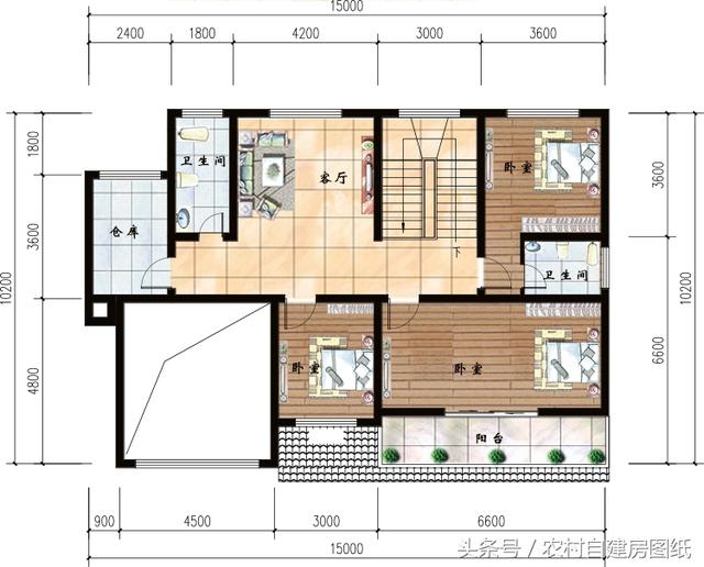 6款帶煙筒的小別墅設計方案圖，款款漂亮