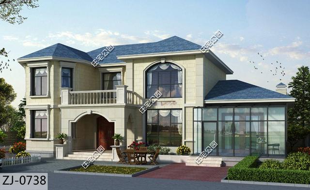 19X11米二層農村別墅設計圖，帶陽光房