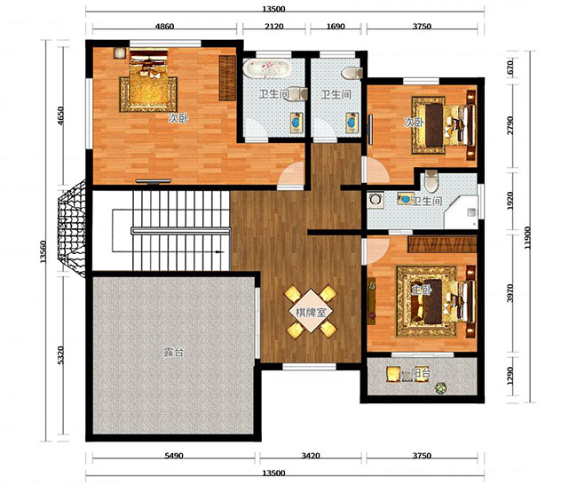 地中海風格二層別墅設計圖紙,外觀精美、漂亮
