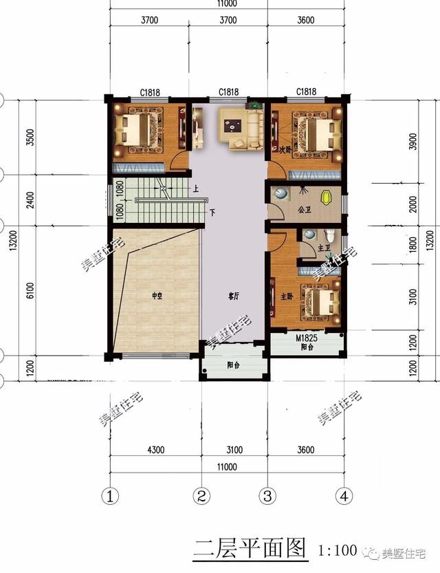 11X13米三層自建樓房設計圖，實用、大氣