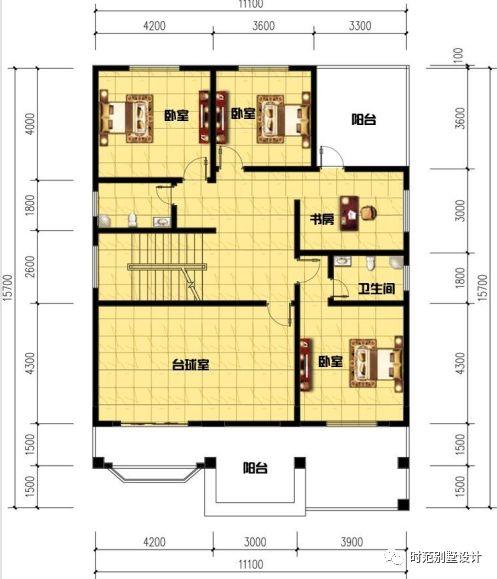 11X15m四層別墅設計方案圖，附室內裝修效果圖