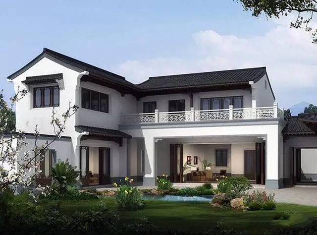 中式民宅別墅外觀效果圖大全，古香古色