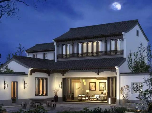 中式民宅別墅外觀效果圖大全，古香古色