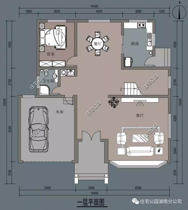 14.4X15.5米農村三層別墅設計圖，好看又實用