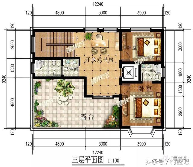 110平農(nóng)村三層小洋樓設(shè)計(jì)方案圖，看完忍不住轉(zhuǎn)發(fā)了